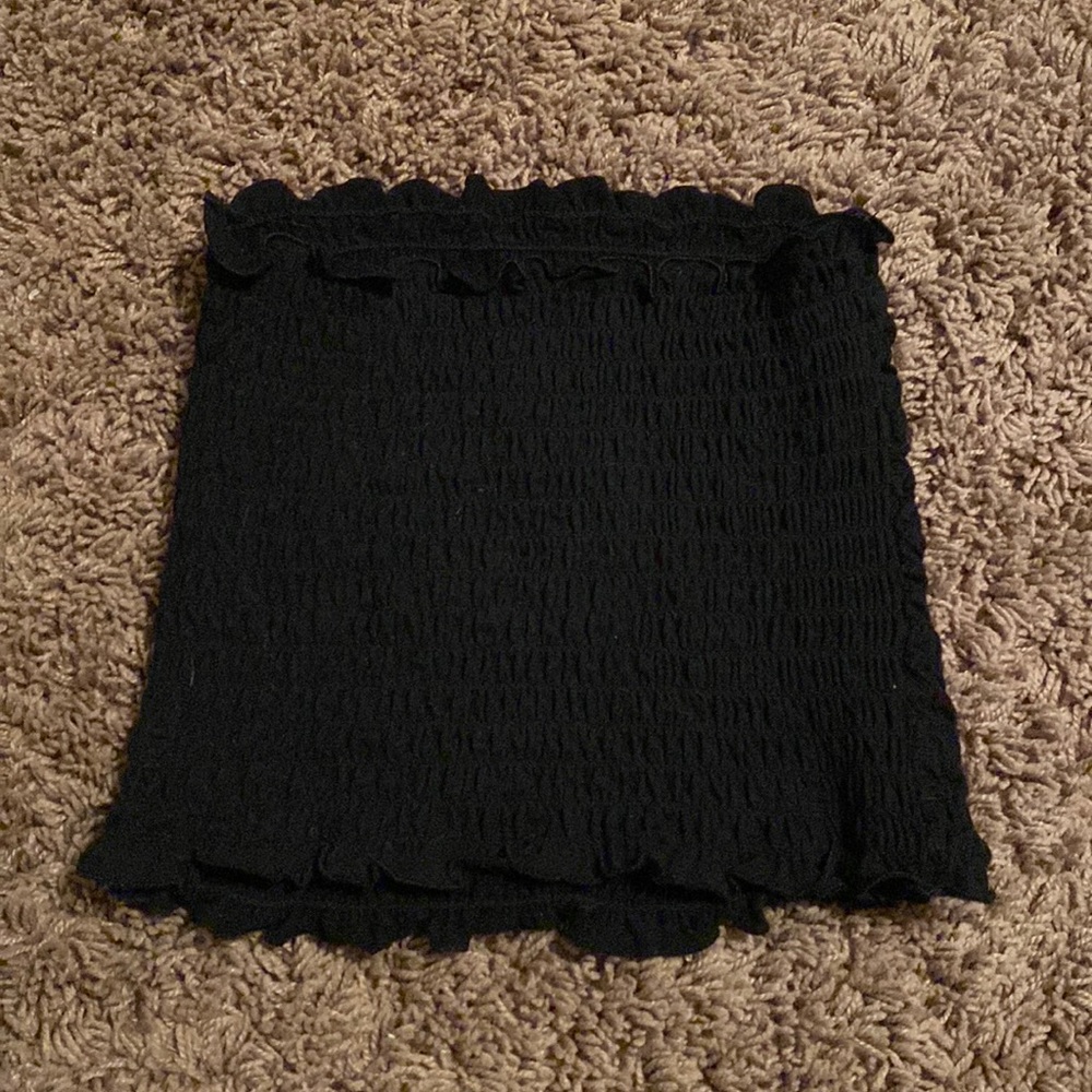 black ribbed tube top